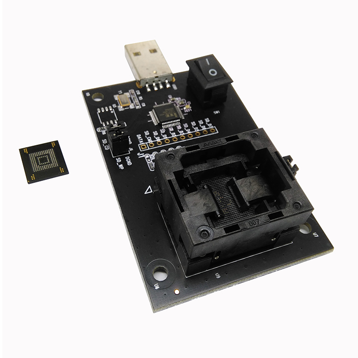 eMMC153/169下压弹片转USB接口芯片测试座